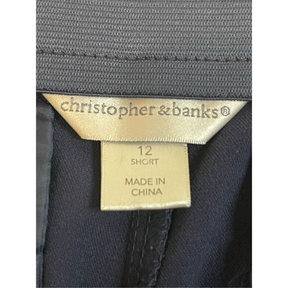 Christopher & Banks size 12 short navy dress pants elastic waist - Picture 7 of 8